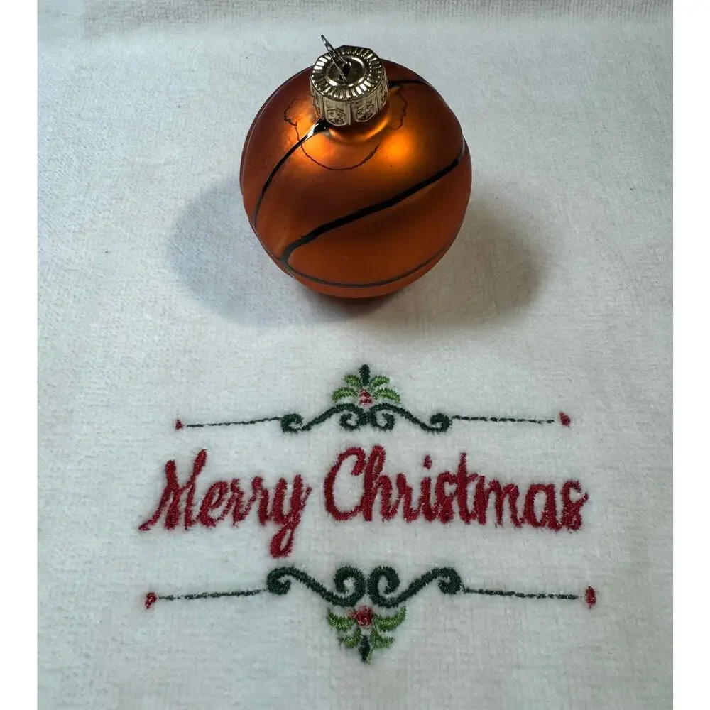 Basketball Christmas Ornament Sports Fan Hobbies Glass Ball Holiday Decor 3.7